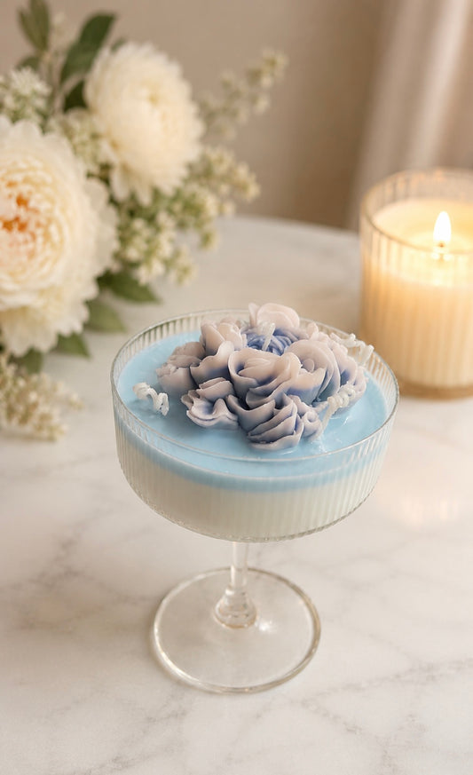 Blue Velvet Vanilla Musk Martini Candle 🍸 🩵