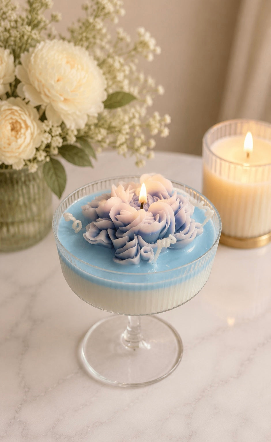 Blue Velvet Vanilla Musk Martini Candle 🍸 🩵
