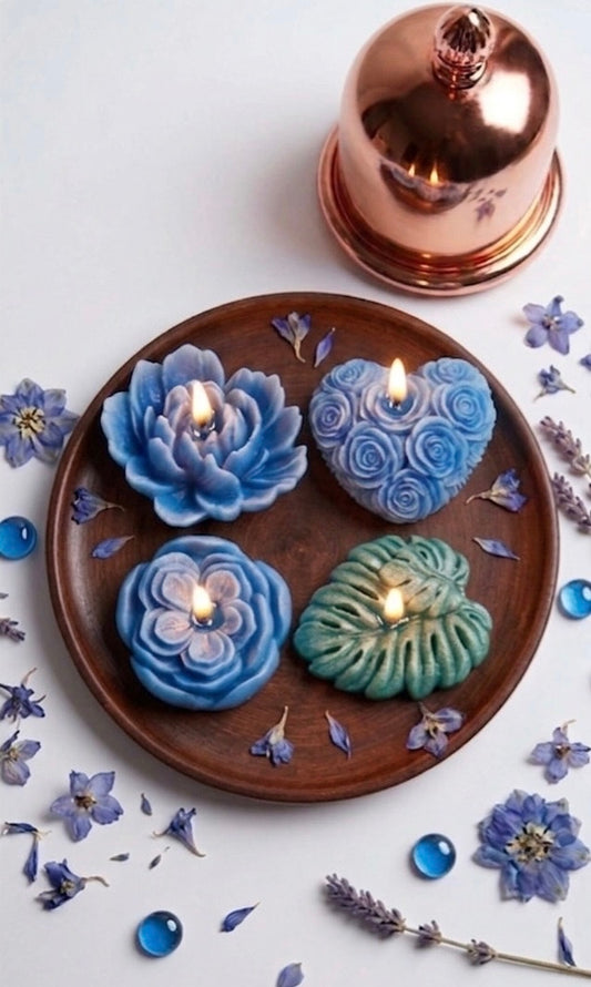 Experience the magic of floral candles infused with la noix de coco oil