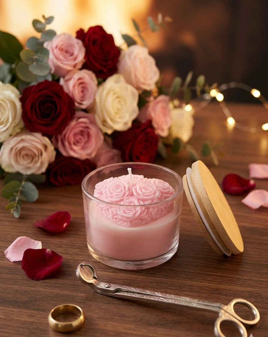 Experience the elegance of Japanese Magnolia with our hand-sculpted Pink Rose Heart. 💝
