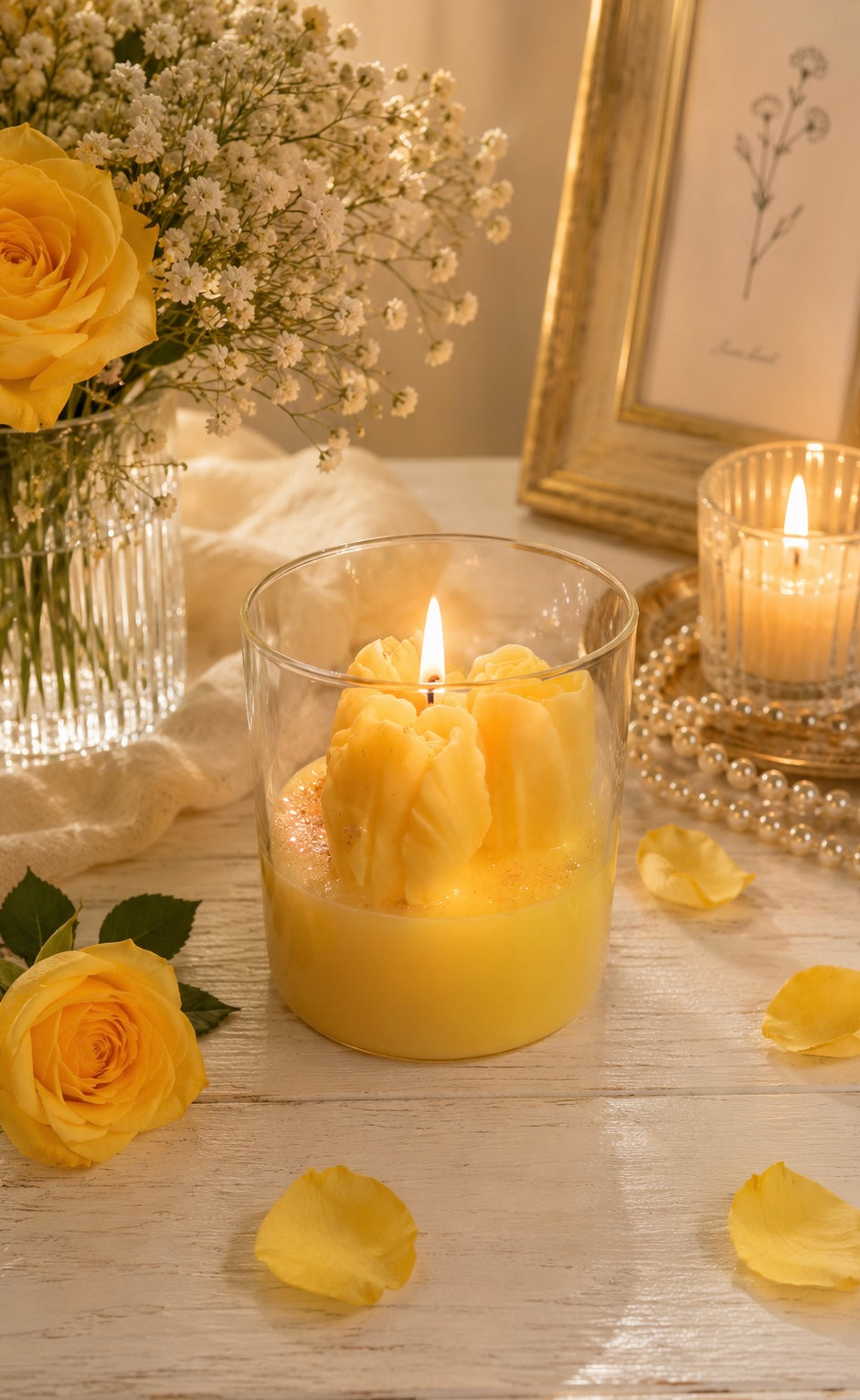 🌼 Yellow Rose Candle 🌼