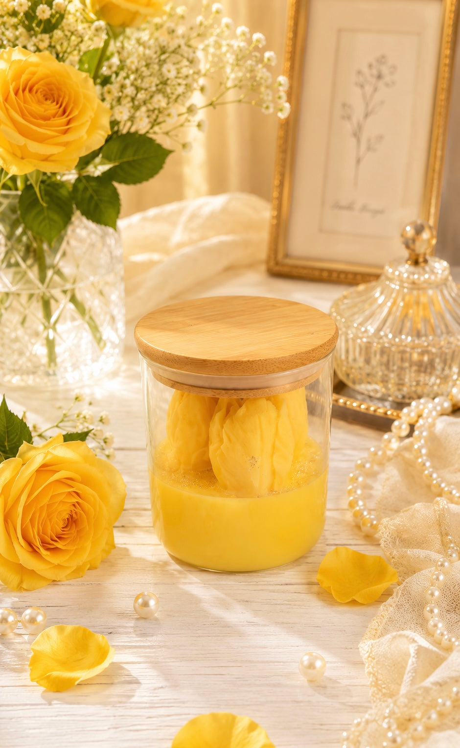 🌼 Yellow Rose Candle 🌼