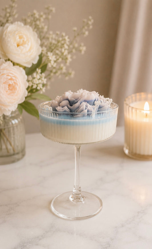 Blue Velvet Vanilla Musk Martini Candle 🍸 🩵