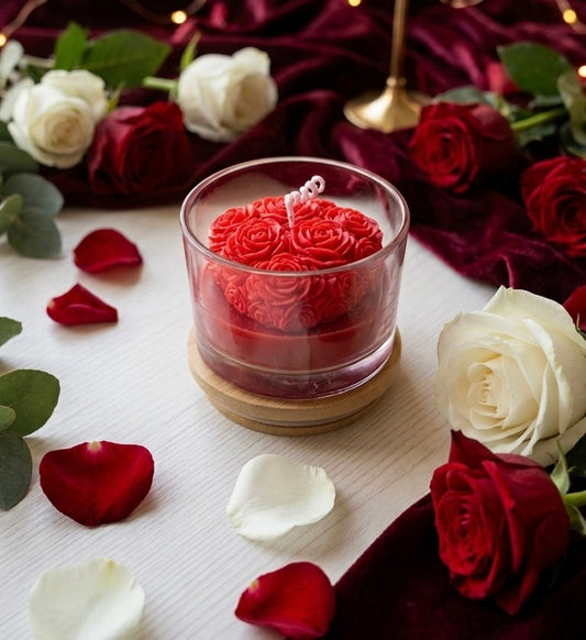 Heart-shaped candle with Japanese Magnolia Scent