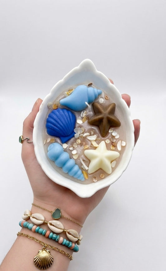 Ocean Escape: Coconut & Vanilla Seashell Candle 🐚✨