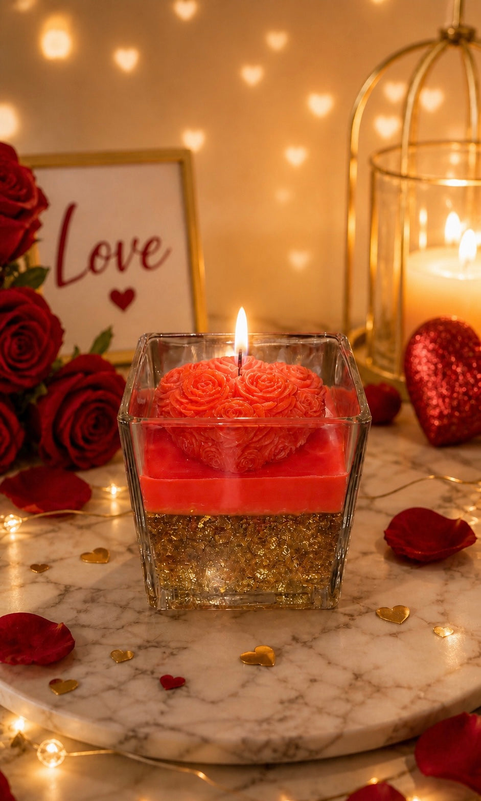 Hand-Poured Gardenia Heart 🌹