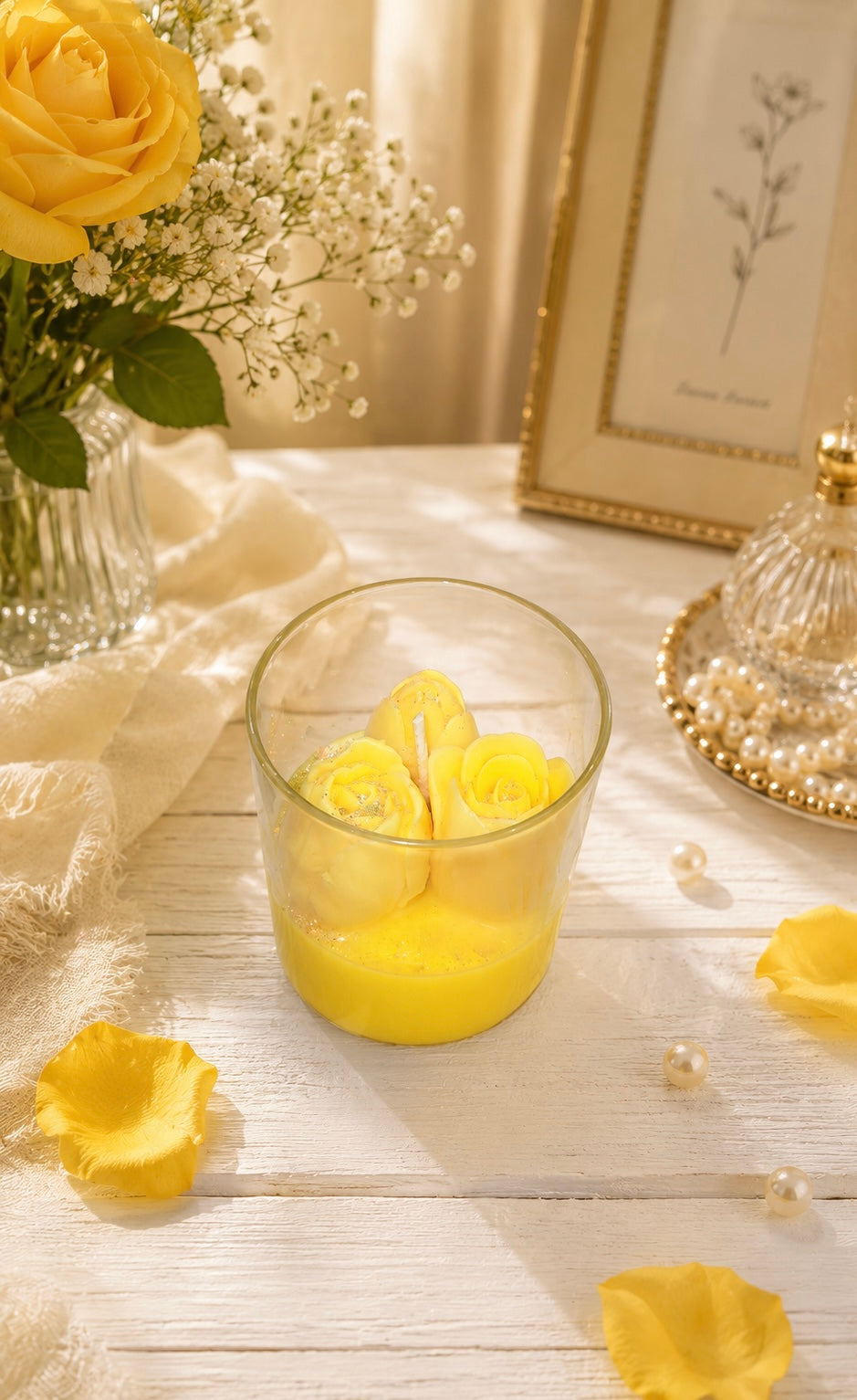 🌼 Yellow Rose Candle 🌼