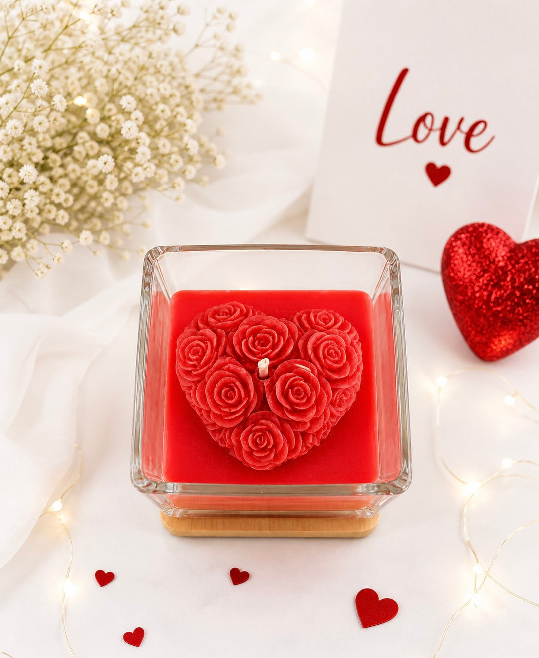 Hand-Poured Gardenia Heart 🌹