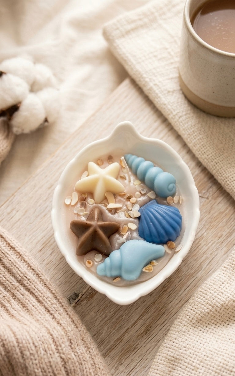 Ocean Escape: Coconut & Vanilla Seashell Candle 🐚✨
