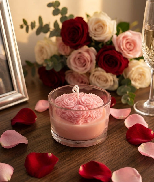 Experience the elegance of Japanese Magnolia with our hand-sculpted Pink Rose Heart. 💝