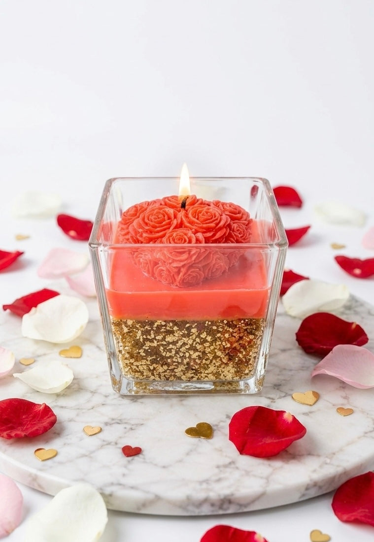 Hand-Poured Gardenia Heart 🌹