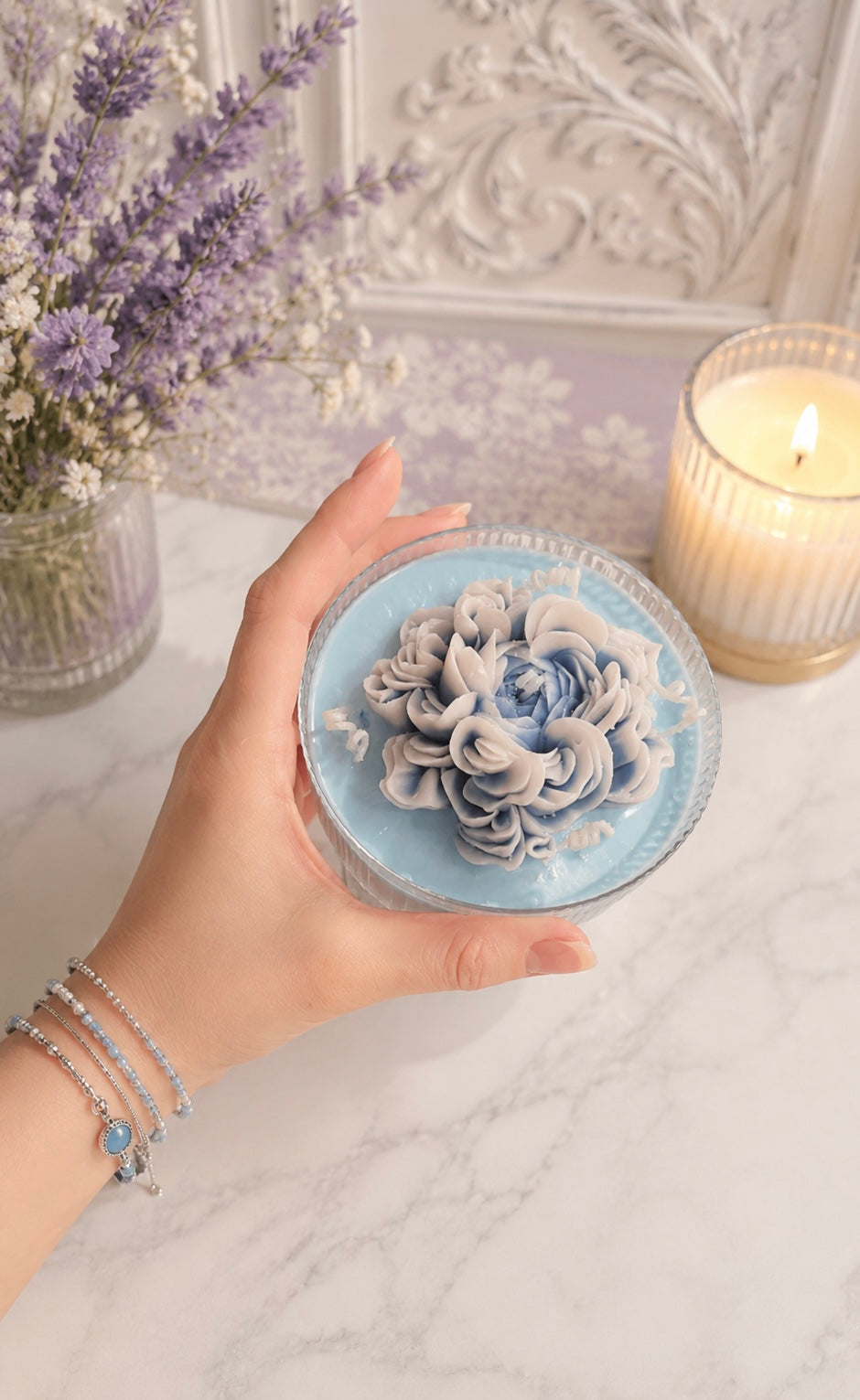Blue Velvet Vanilla Musk Martini Candle 🍸 🩵
