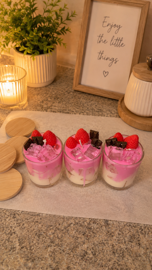 Vanilla Musk Strawberry Freeze Candle - Set of 3